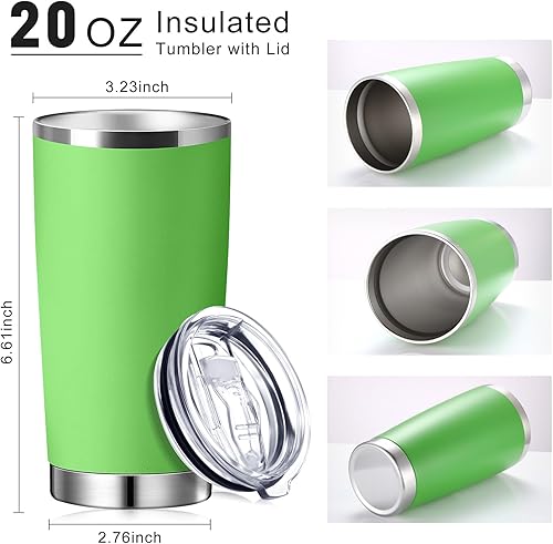 Miniatura 8 de Sieral Paquete de 36 vasos de acero inoxidable a granel con tapa con aislamiento al vacío de doble pared, taza de café de viaje con recubrimiento en