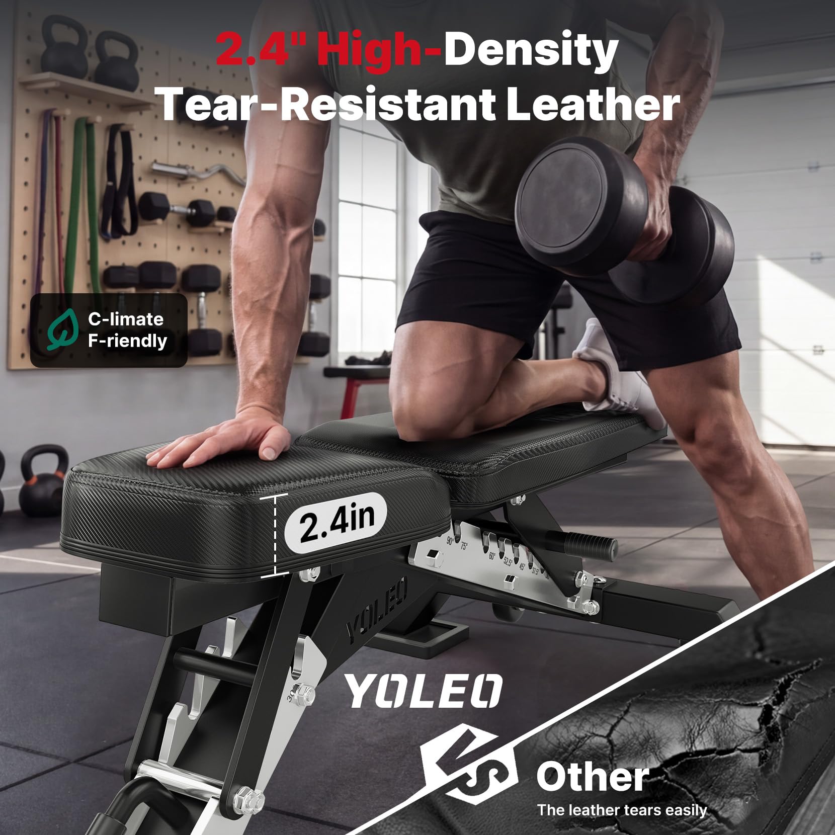 Commercial Adjustable Weight Bench 2315LB ASTM Certified – 80% Pre-Assembled Heavy Duty Workout Bench for Home Gym