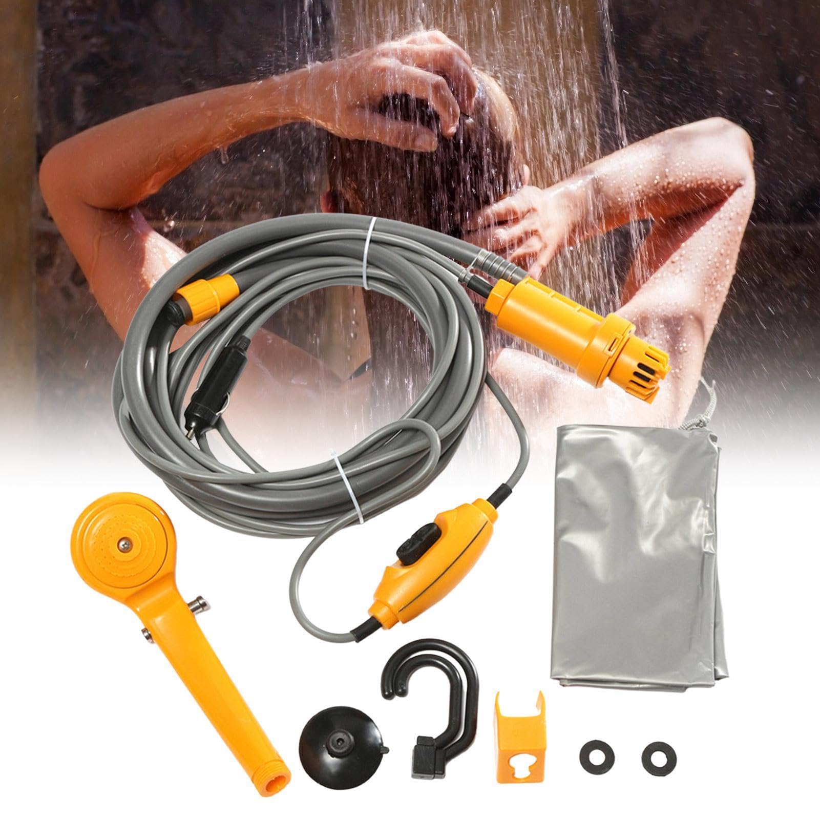 Tragbare Dusche Campingdusche 12V Elektrische Outdoor-Campingduschen | Outdoor-Campingduschen, Campingzubehör für die Gartenbewässerung von Wohnmobilen und Straßenreisen