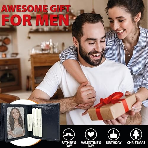 Miniatura 4 de Genuine Leather Customized Wallet For Men Who Have Everything, Anniversary Gift for Him, Christmas Gifts for Men, Birthday Gift for Husband, Custom