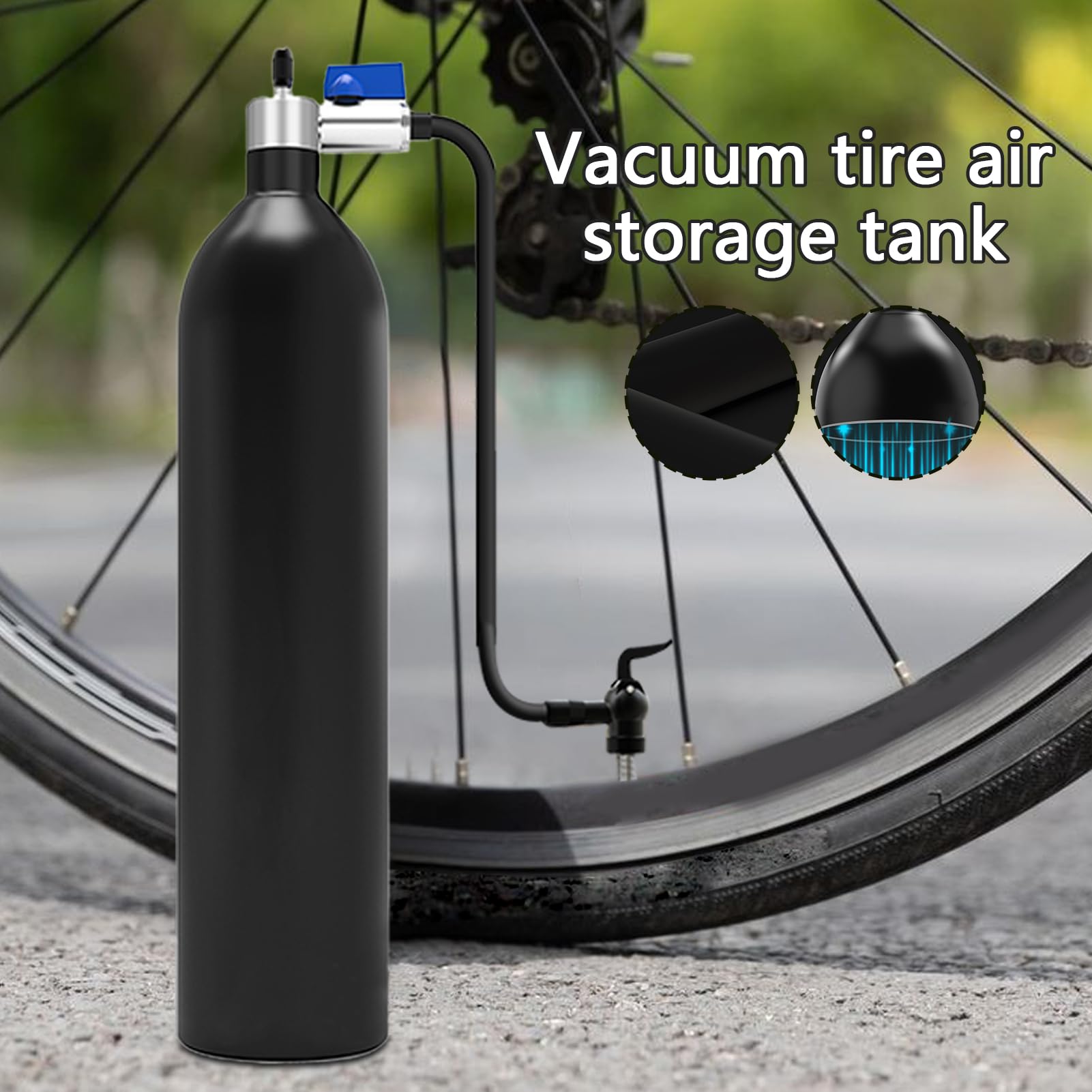 Opony Rowerowe Zbiornik Sprężonego Powietrza Przenośny aluminiowy zbiornik | Nadmuchiwacz do opon rowerowych Na rower szosowy, górski, wyczynowy, sportowy, motocykl, skuter, turysty