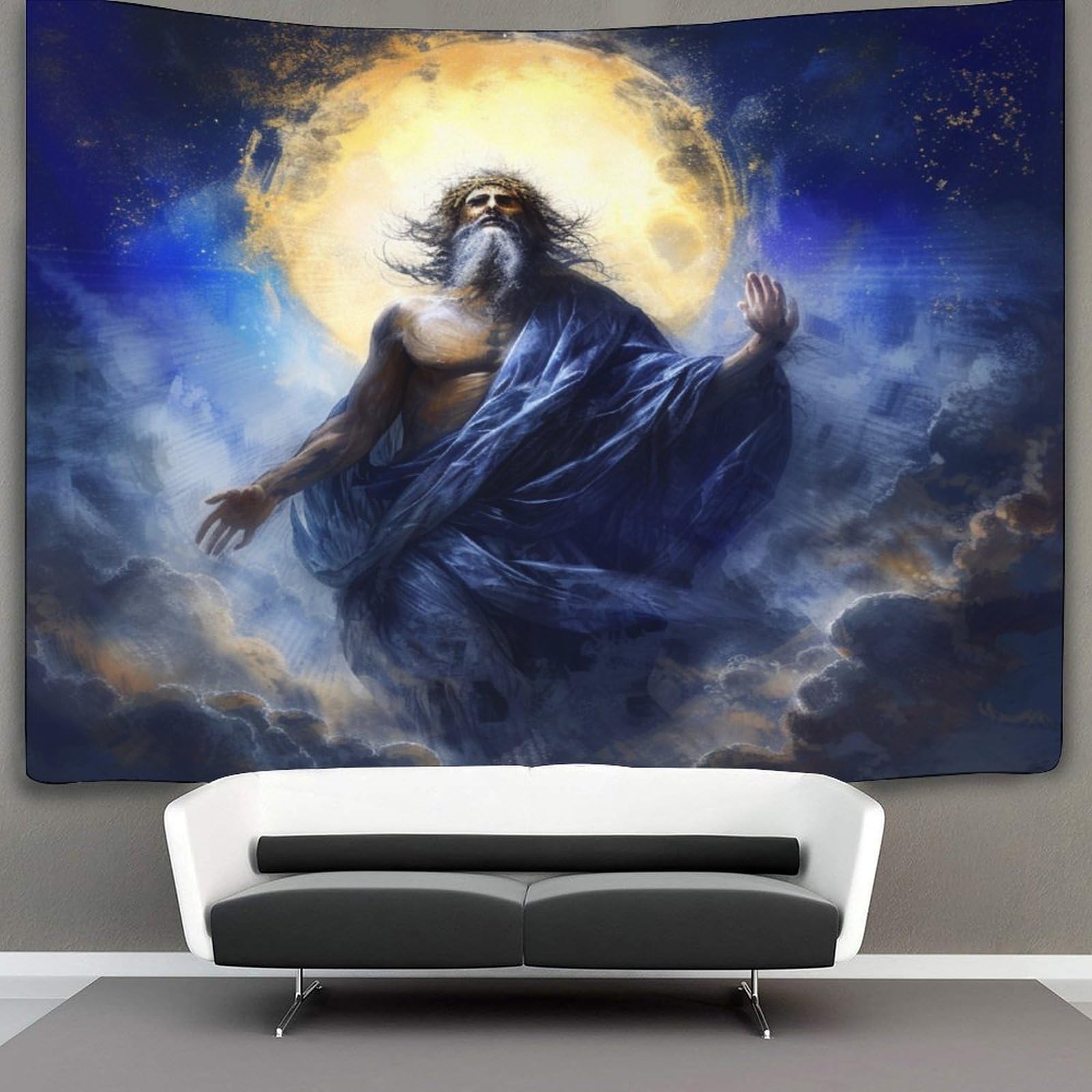 KKOLASXZE 3D Jesus Print Wall Blanket Home Decoration Bedding Poster Wall Art Tapestry Wall Hanging Tapestries Soft Polyester for Bedroom Living Room, Dorm & Room Decor 70cmx100cm