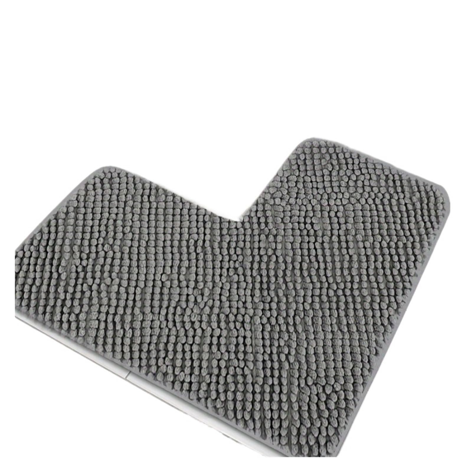Tappeto Da Bagno A Forma Di L Tappetini da bagno a forma di L in cotone tinta unita, tappetino assorbente antiscivolo for il, tappeto for la casa(DARK GRAY)