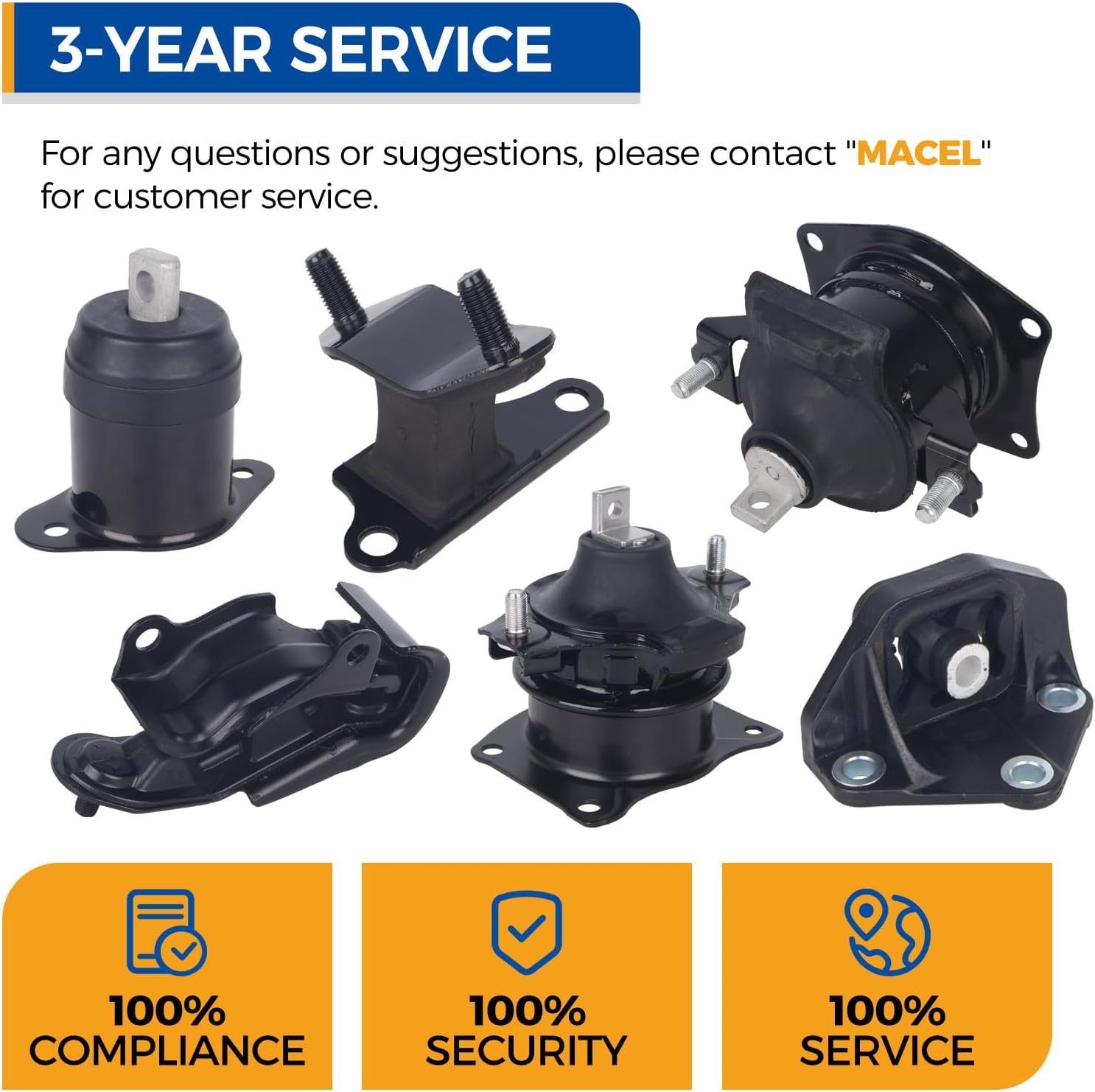 PAROD 6pcs Engine Mount 3.0L V6 Gas Fit for Honda Accord 2003-2007,Replace #A4527HY A4526HY A4525 A4544 A4517 A4524