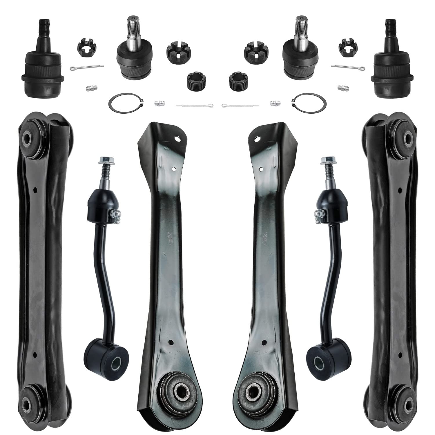 Detroit Axle - 10pc Front End Control Arms Kit for 97-06 Jeep TJ Wrangler