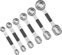 Cuisinart CTG-00-6MSP Magnetic Stainless Steel Measuring Spoons Set, 6-Piece Narrow Head for Spice Jars
