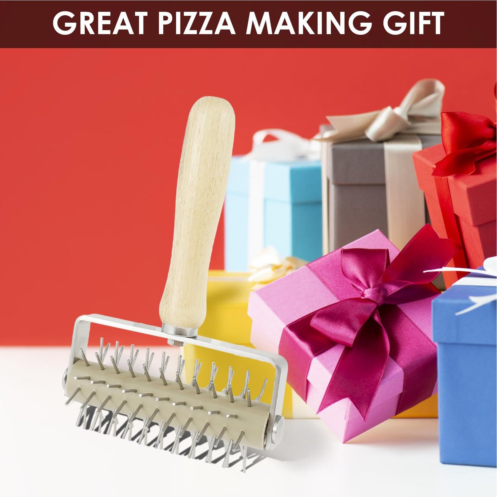 Docker Docker, Rullo docker per impasto - Perforatore per pizza,Foro per pasticceria per pizza, biscotti, crosta di pane, strumento per agganciare, per pizza