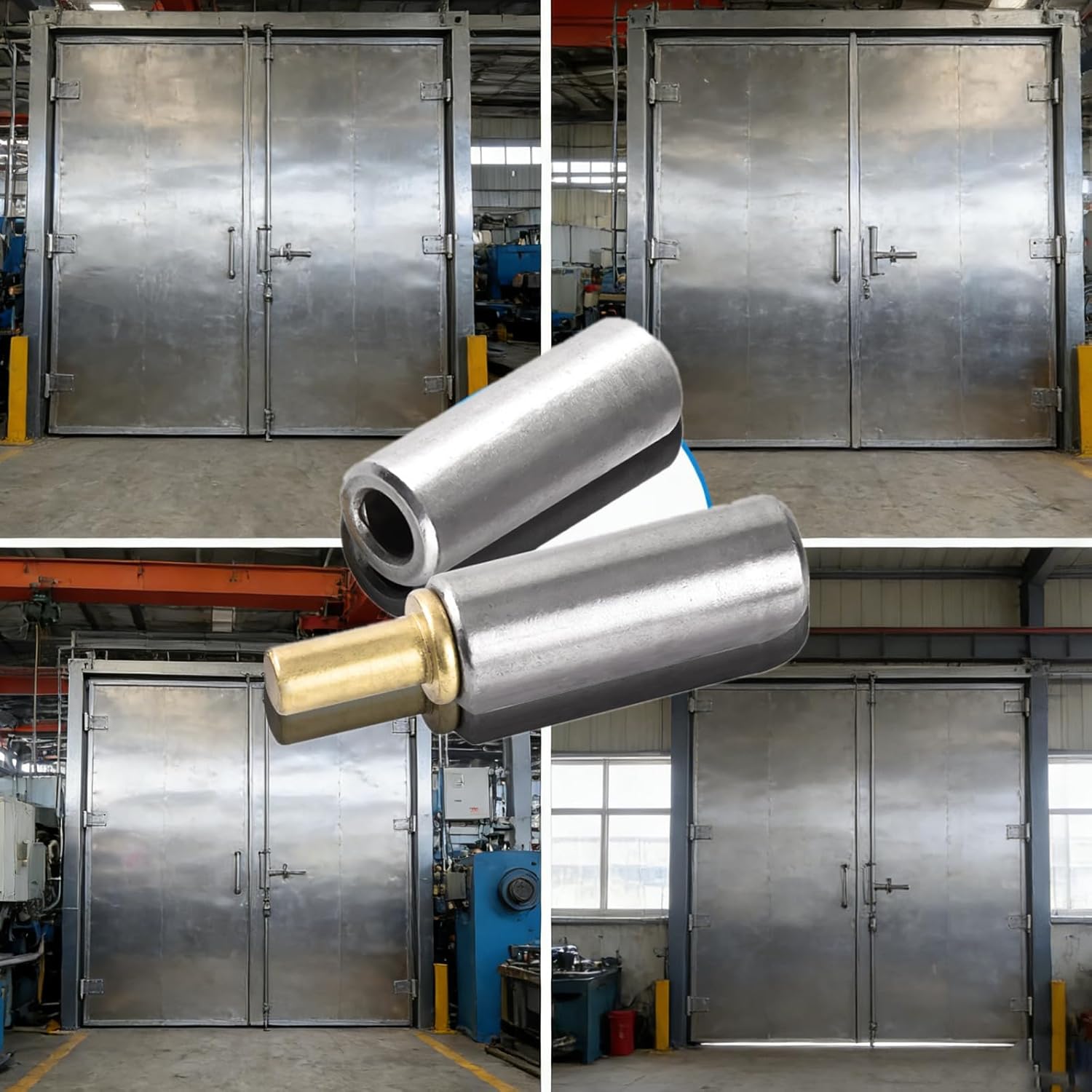 hhfvvda4-Pack Heavy-Duty Weldable Barrel Hinges, Carbon Steel Detachable Gate Hinges for Metal Swing Doors & Trailers