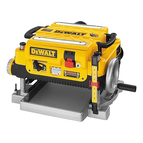 DEWALT Planador, Planificador de Grosor, 13 Pulgadas, 3 Cuchillos para Cortes Grandes, Motor de 20,000 RPM de Dos Velocidades, Cableado (DW735)