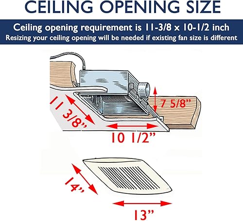 Miniatura 2 de KAZE APPLIANCE SEP150 - Ventilador de ventilación de escape de baño ultra silencioso (150 CFM, 0.5 Sone)