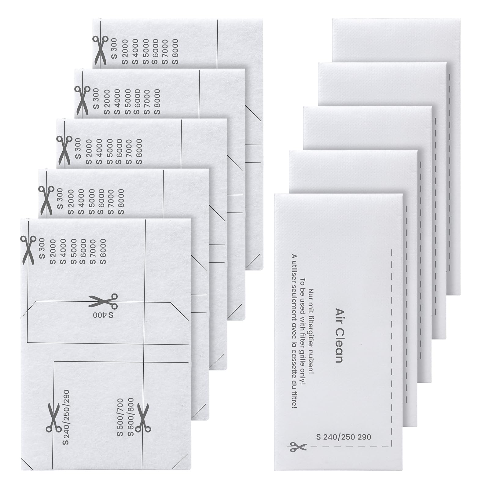 10 sztuk filtrów do odkurzaczy Miele, 5 sztuk filtrów ochronnych silnika i 5 sztuk filtrów wylotowych do odkurzaczy Miele Complete C1/2/3, Compact C1/2, Classic C1, Dynamic U1, S200-S899, S2000-S8999