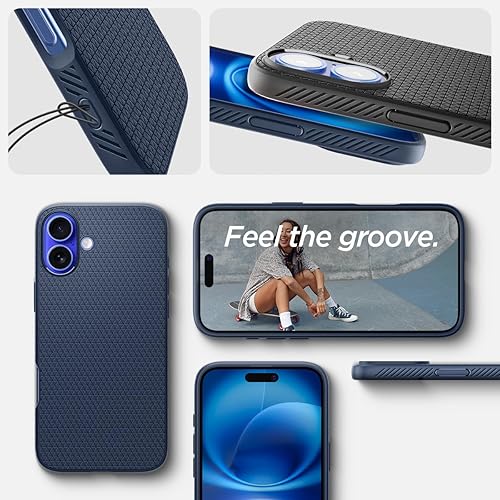 Vista 129 de Spigen Liquid Air - Funda diseñada para iPhone 13 Pro Max (2021), color negro mate