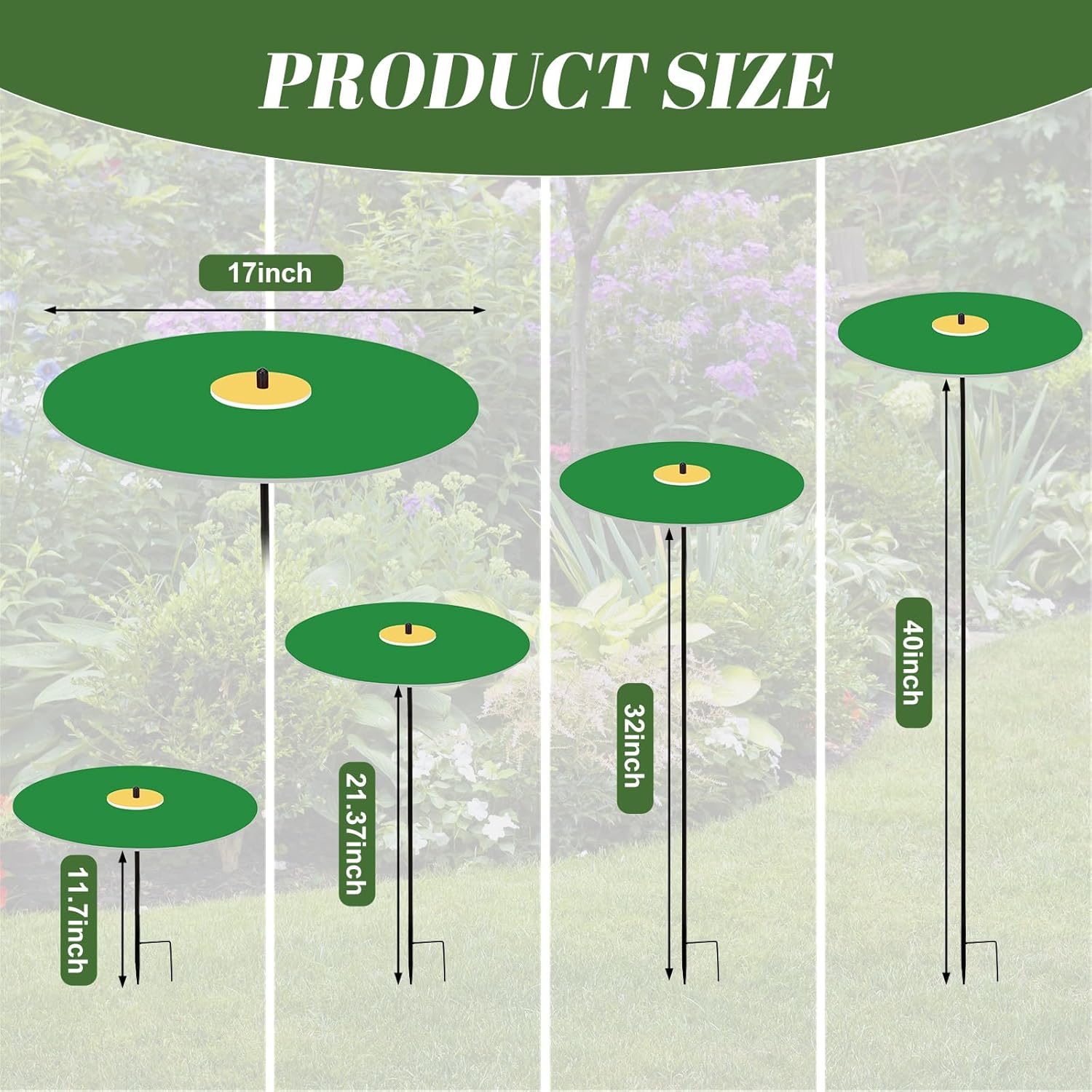 Abbylike 4 Pack 39 Inch Tall Plant Umbrellas for Outdoor Plants, Garden Umbrellas for Flower Adjustable Extend Sun Shade Covers for Potted Plants, Garden Beds, Patio Flowers