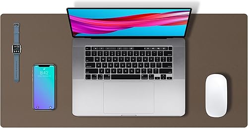 Miniatura 124 de Aothia - Protector de escritorio de cuero sintético, base para mouse, superficie antideslizante e impermeable para escribir y para laptop, para