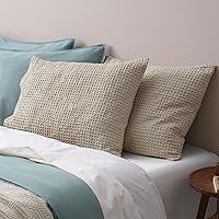 Vista 23 de PHF Fundas de almohada ultra suaves con tejido de gofre, tamaño King, sin inserto, paquete de 2 fundas de almohada de 20" x 36", fundas de almohada