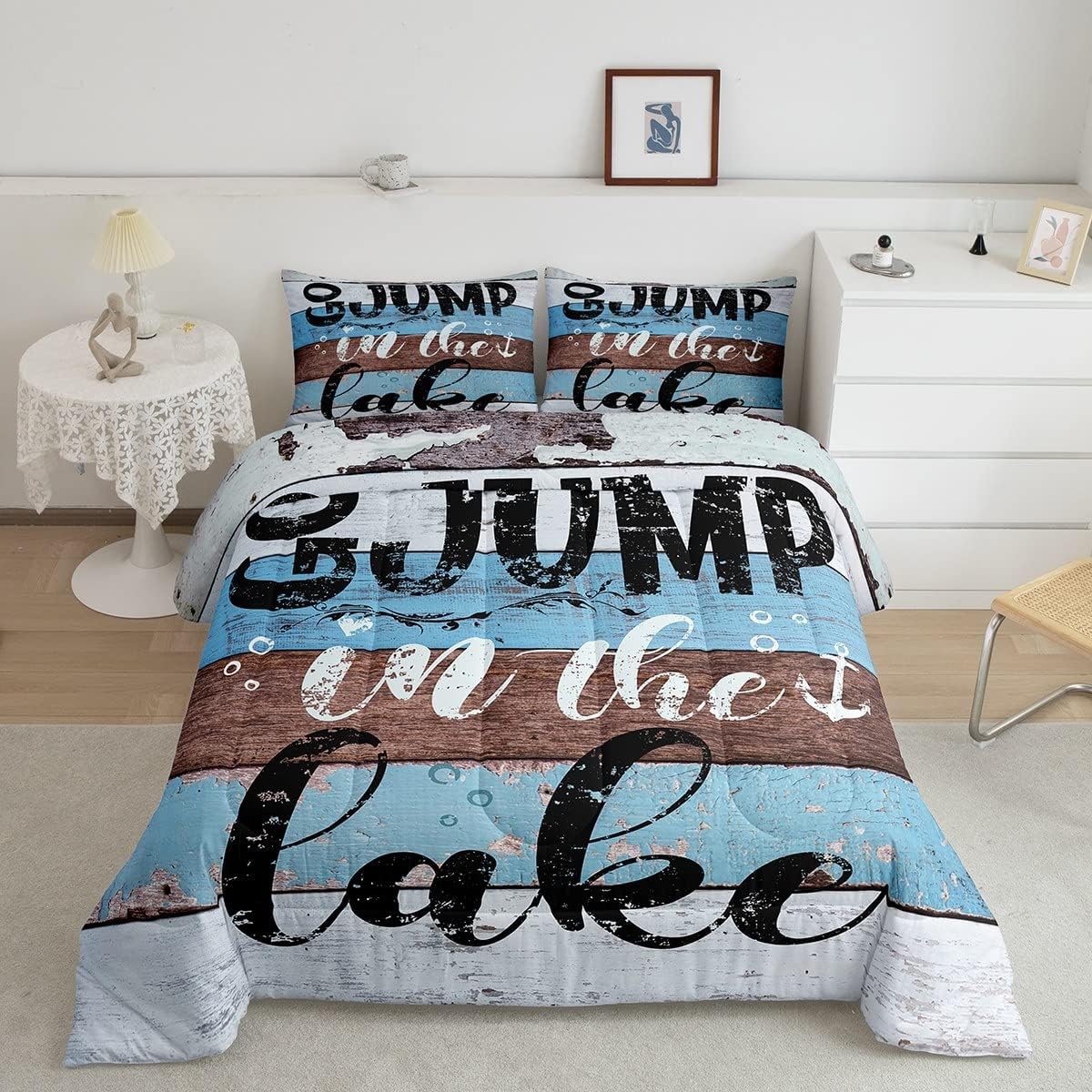 Lake House Bedding Comforter Sets, Lake Cabin Decor