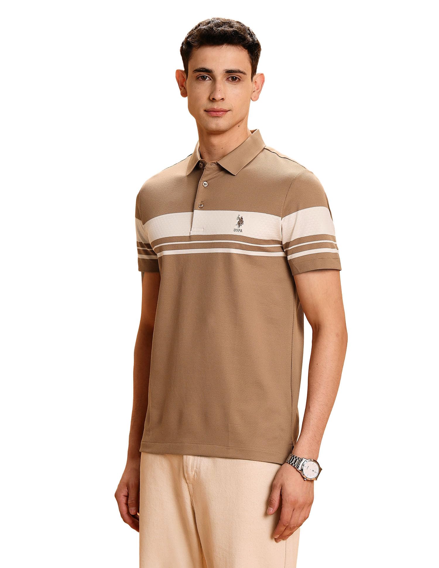 u.s. polo assn. U.S.Polo Association Men's Horizontal Striped Slim Fit Polo Shirt-picture-17