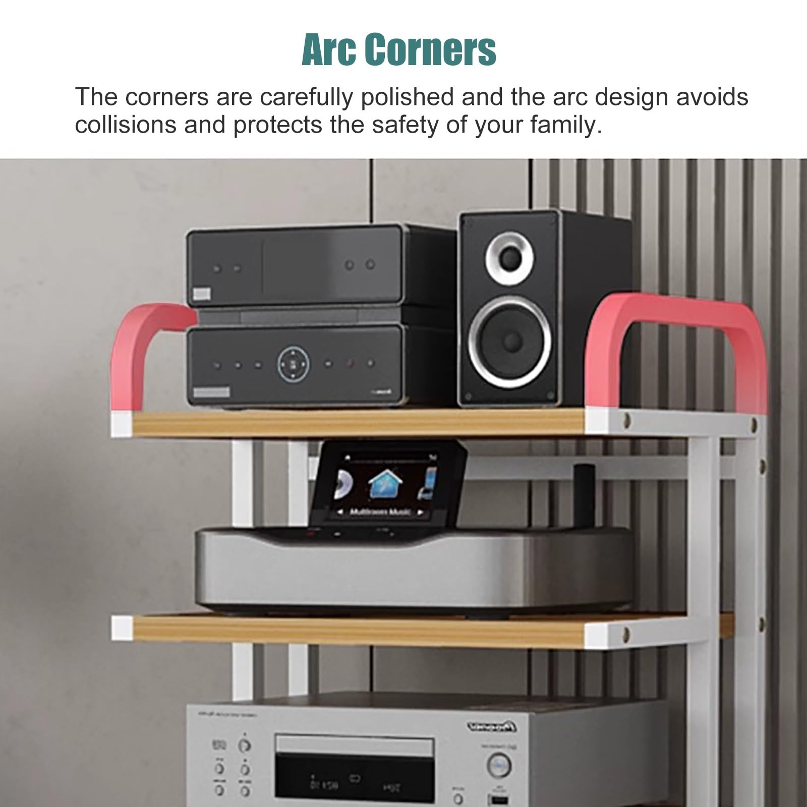 Meuble Rangement Audio Vidéo 5/6/7 Niveaux - Support Mobile Avec Roulettes | Pour Chaîne HiFi, Console, TV
