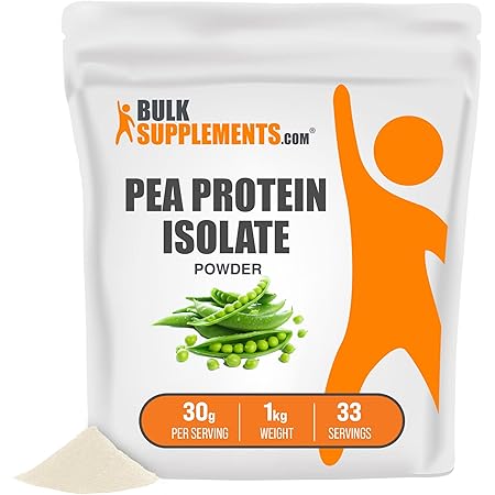 BulkSupplements.com Pea Protein Isolate Powder - Pea Protein Powder Unflavored - Vegan Protein Powder Unflavored - 21g of Protein - 30g per Serving (1 Kilogram - 2.2 lbs)