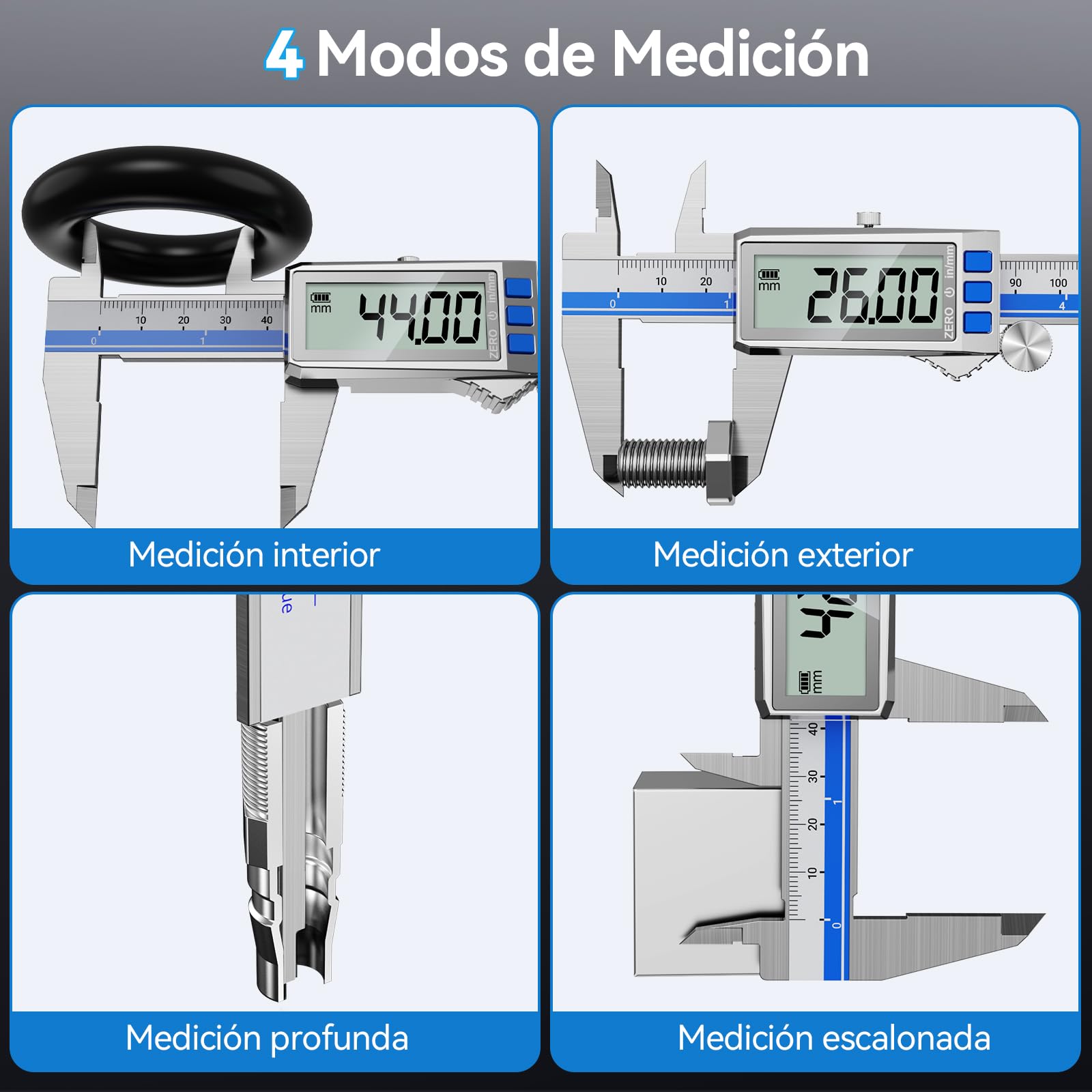 Preciva Calibre Digital, Pie de Rey Digital USB-C Recargable, 150mm Calibrador Digital con Pantalla LCD Grande, Acero Inoxidable, Conversión MM/Pulgadas Profesional y Hogar