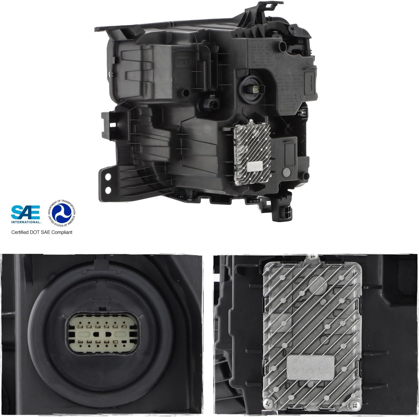 AKKON - Fits 2022-2024 Chevy Silverado 1500 LTZ RST Full LED Projector Chrome Headlights Pair w/DRL Switchback Signal