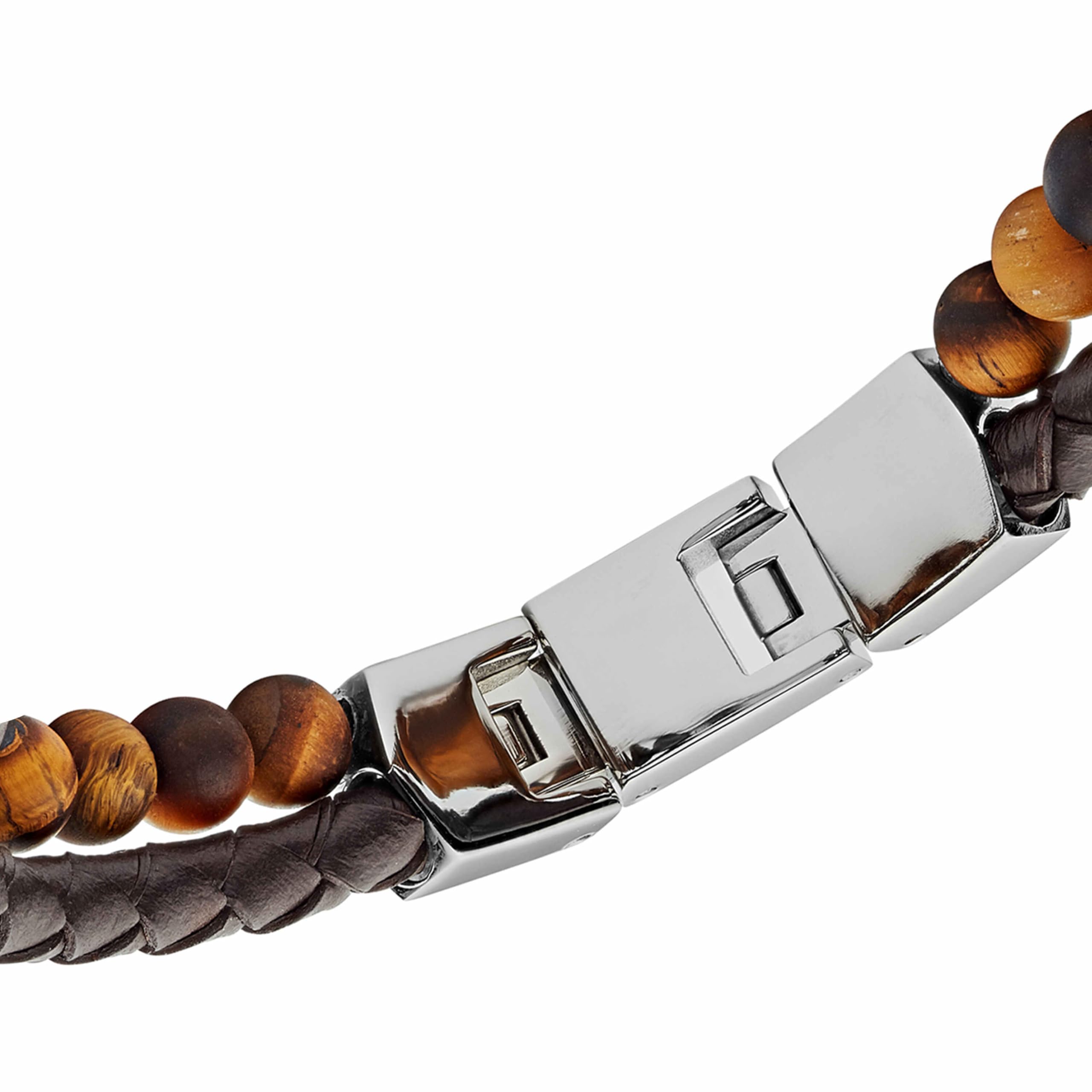 Fossil Herrenarmband aus Edelstahl oder Leder mit Faltverschluss