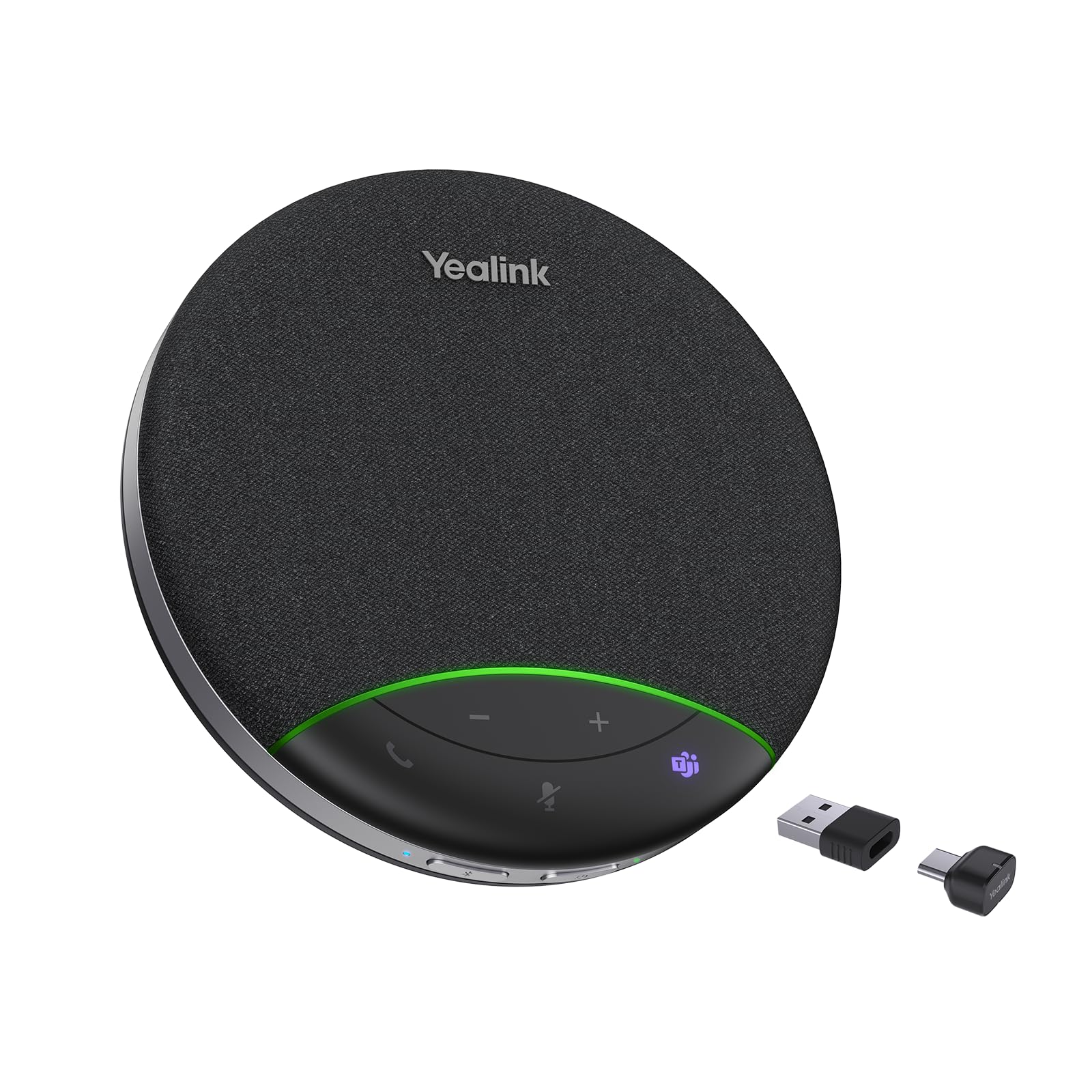 Yealink SP92 Altoparlante e microfono per conferenze da ufficio, altoparlante Bluetooth portatile con USB, microfono con cancellazione del rumore AI, 20 ore di chiamata, per piccole sale riunioni