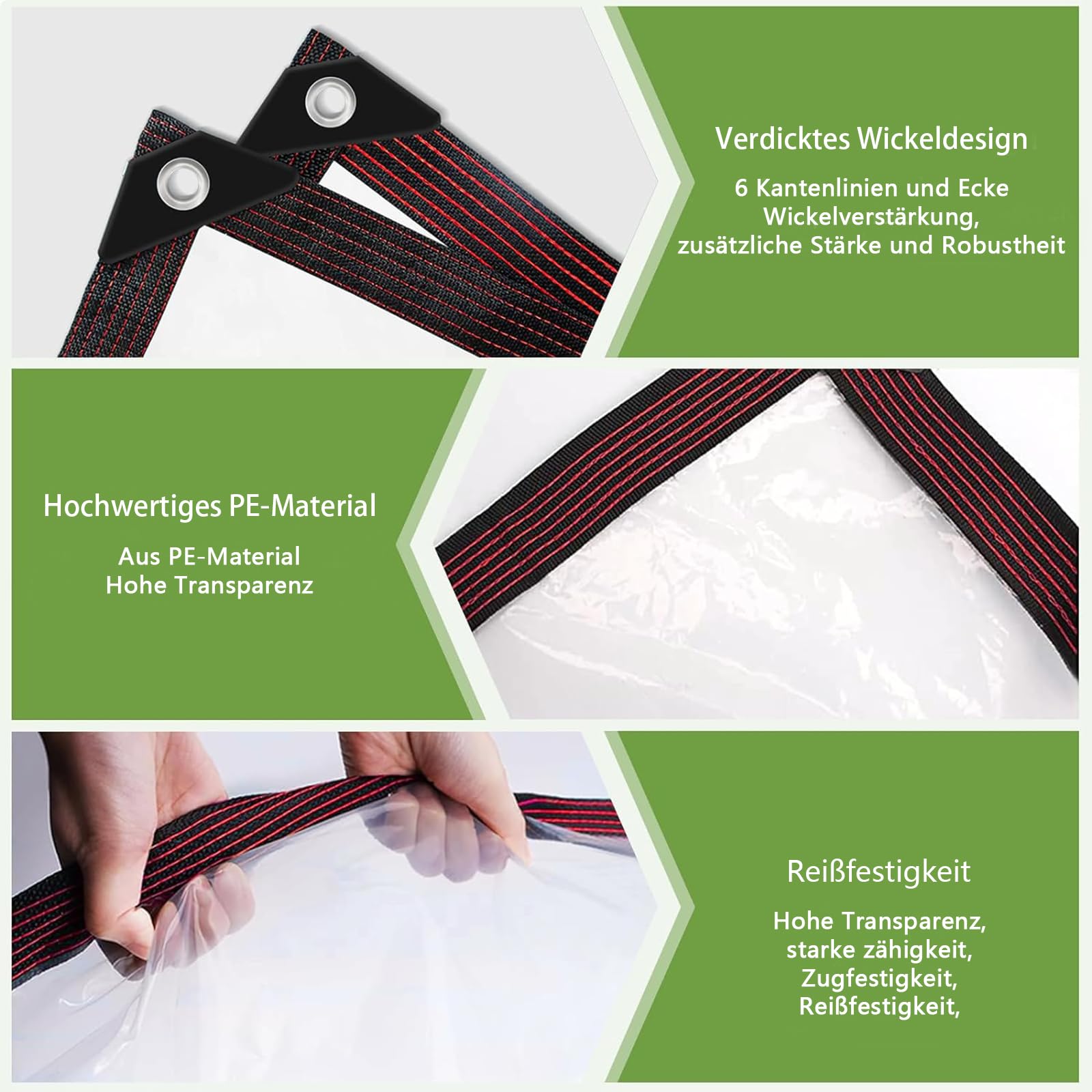 Telone Trasparente Con Occhielli 2x2m - Impermeabile Per Esterni, Piante E Mobili - Foto 4