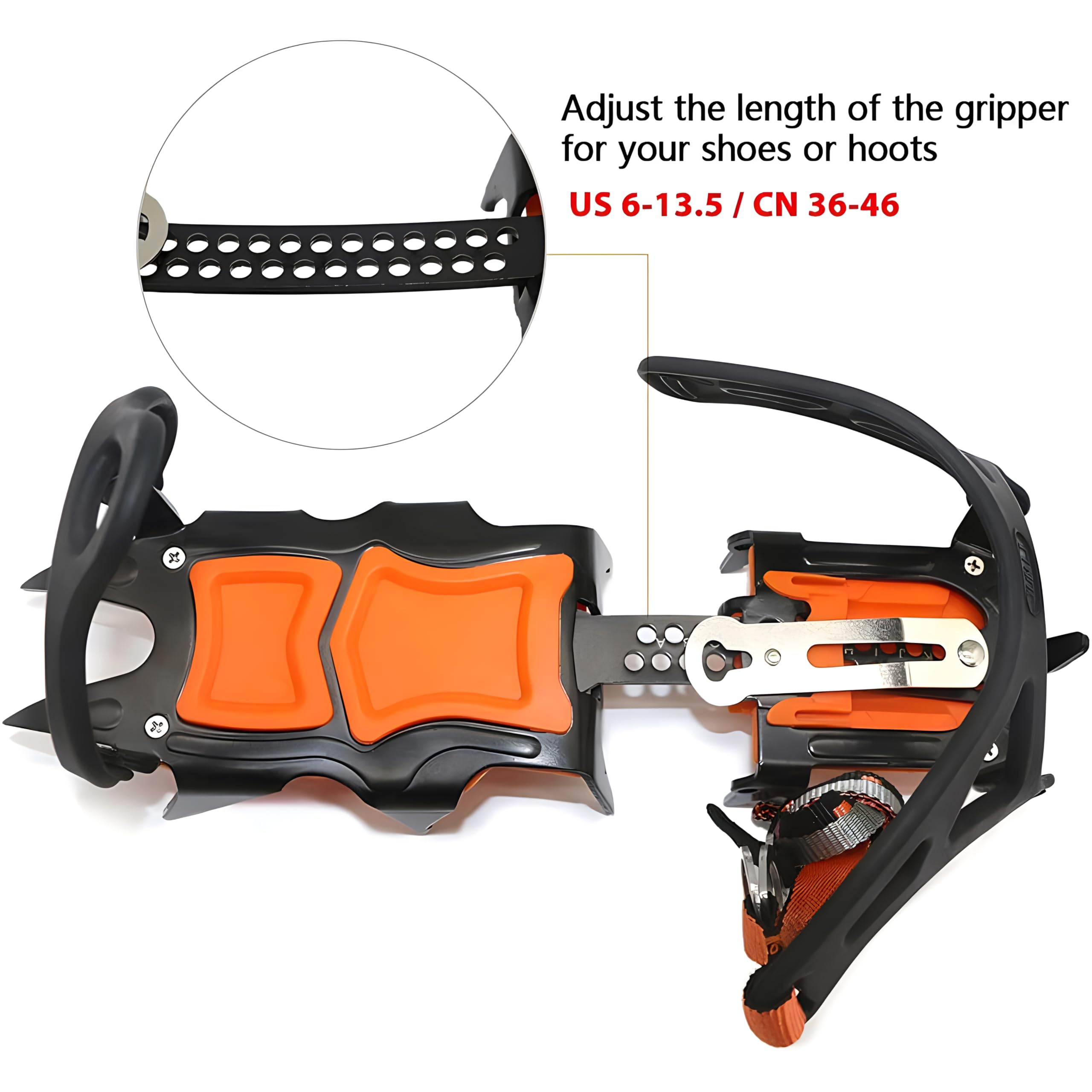 Crampons Chaîne Spikes Chaussures Escalade Neige Alpinisme Pêche Rochers Anti-dérapant Anti-chute Anti-gel Léger Facile à enfiler et à enlever Unisexe