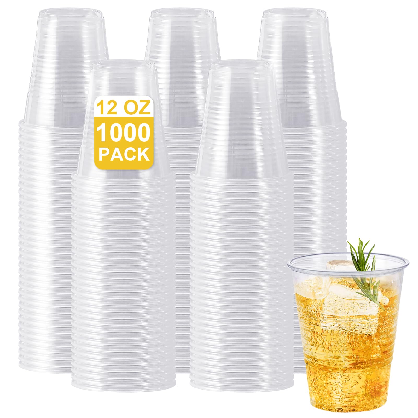 SIUQ 600 Pack 9 oz Plastic Cups, Clear Disposable Plastic Water Cups Bulk — Amazon image 15