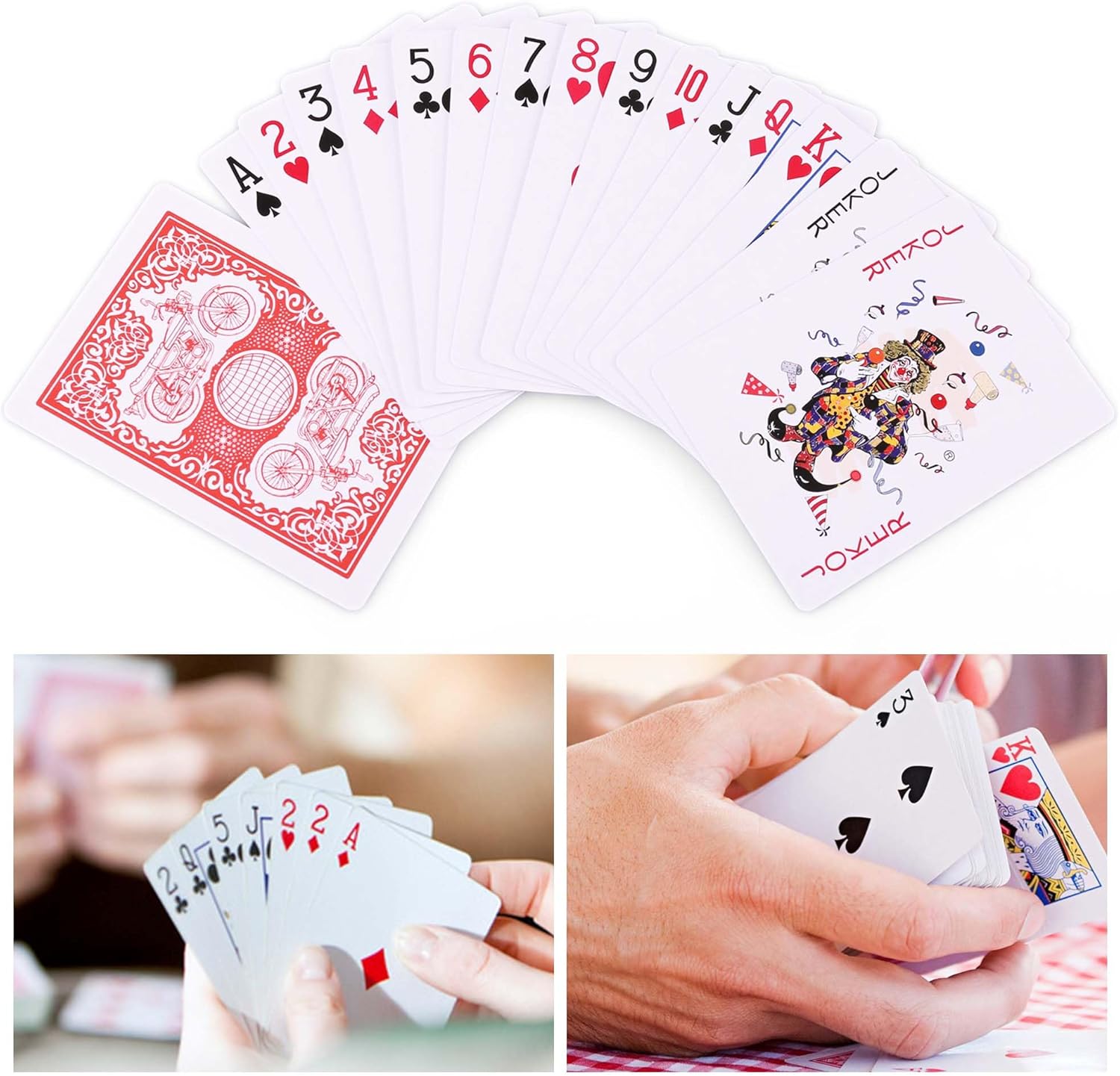 LotFancy Playing Cards, 24 Decks of Cards Bulk, Poker Size Standard Index, 12 Blue and 12 Red, for Blackjack, Euchre, Canasta Card Game, Casino Grade Poker Cards