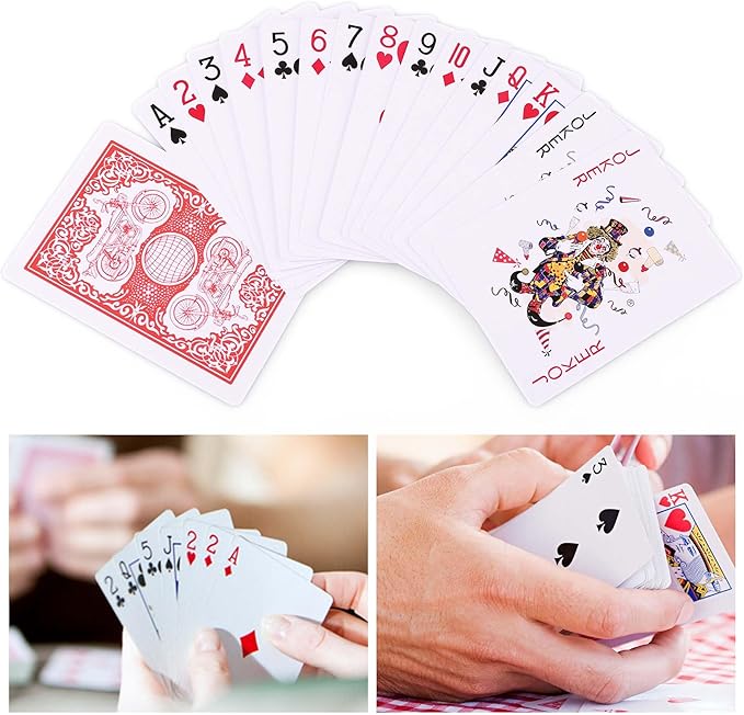 LotFancy Naipes Póker, 2 Barajas, Tamaño Póker, Azul y Rojo miniatura 7