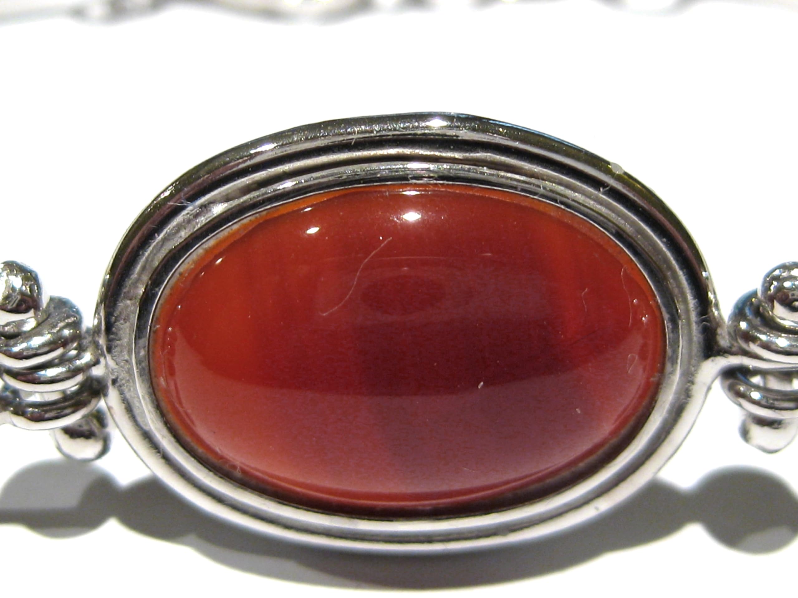 925% srebrna bransoletka karneol