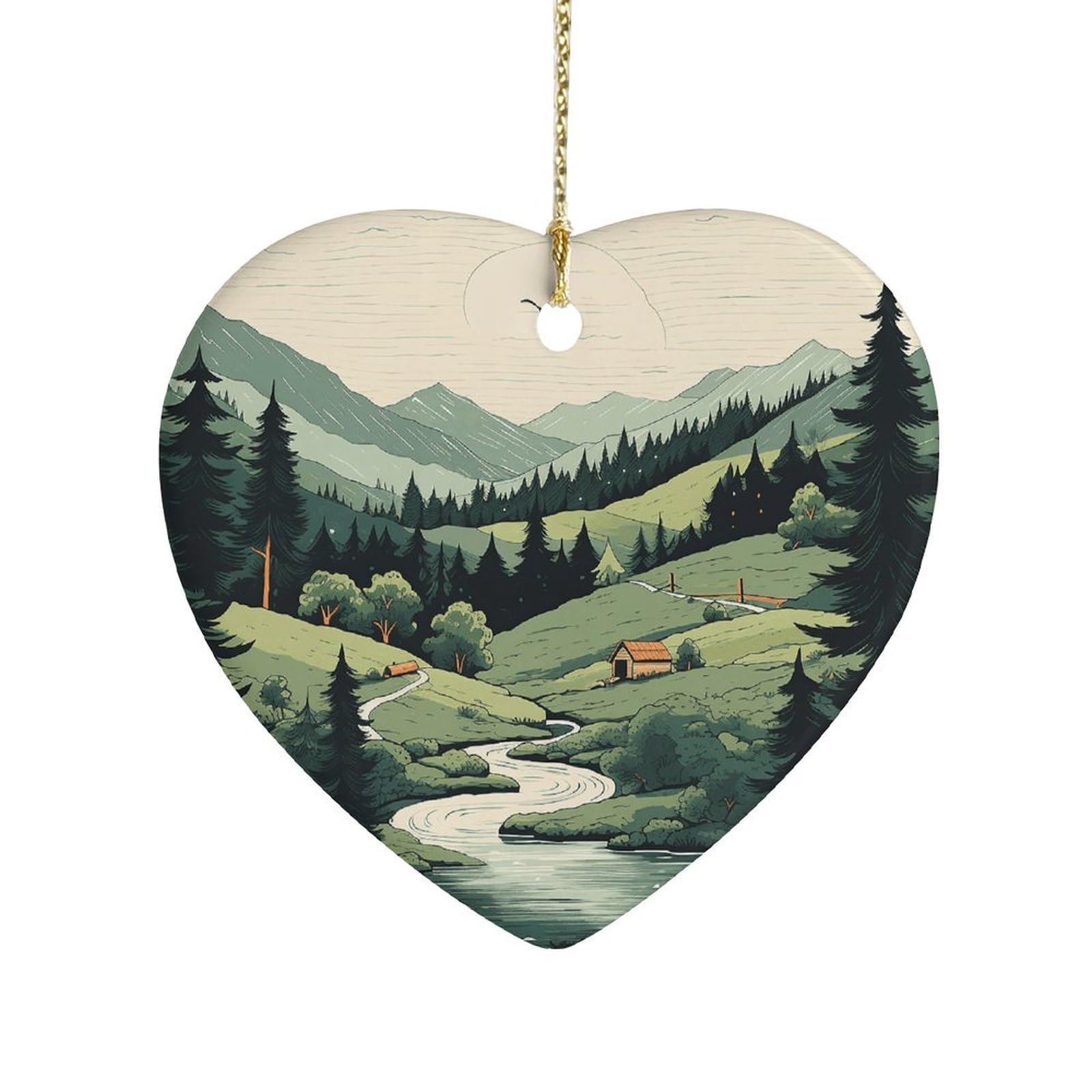 Fekiloot Style Outdoor Landscape Ceramic Ornament Home Decor Keepsake