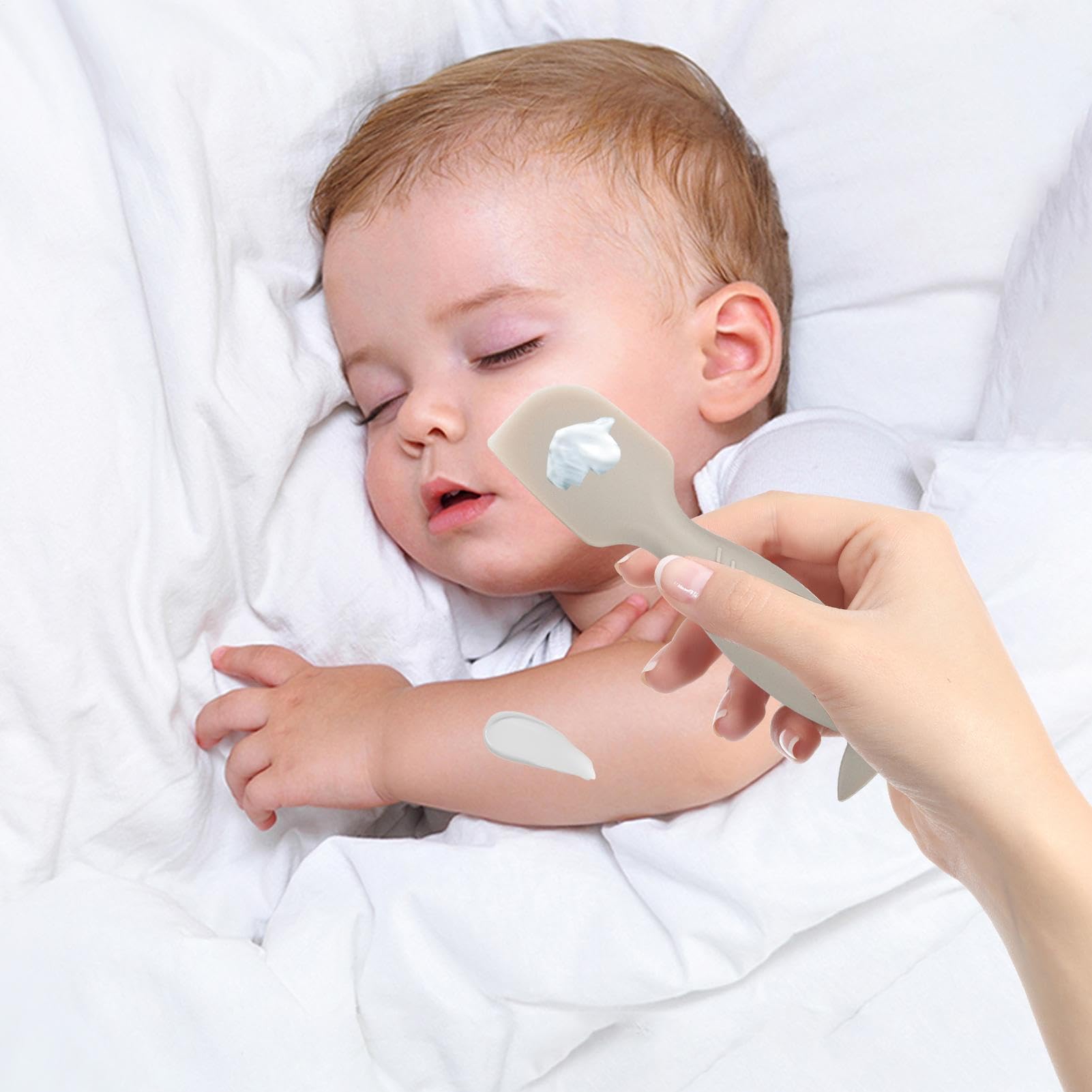 Spatule à crème pour couches de bébé | Spatule à crème pour les fesses de bébé | Avec base ventouse | Spatule pour pâte à fesses de bébé