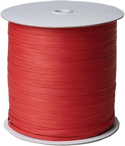 Jillson Roberts - Cinta de rafia de papel ecológico a granel, color rojo, carrete de 1000 yardas (BPR09)