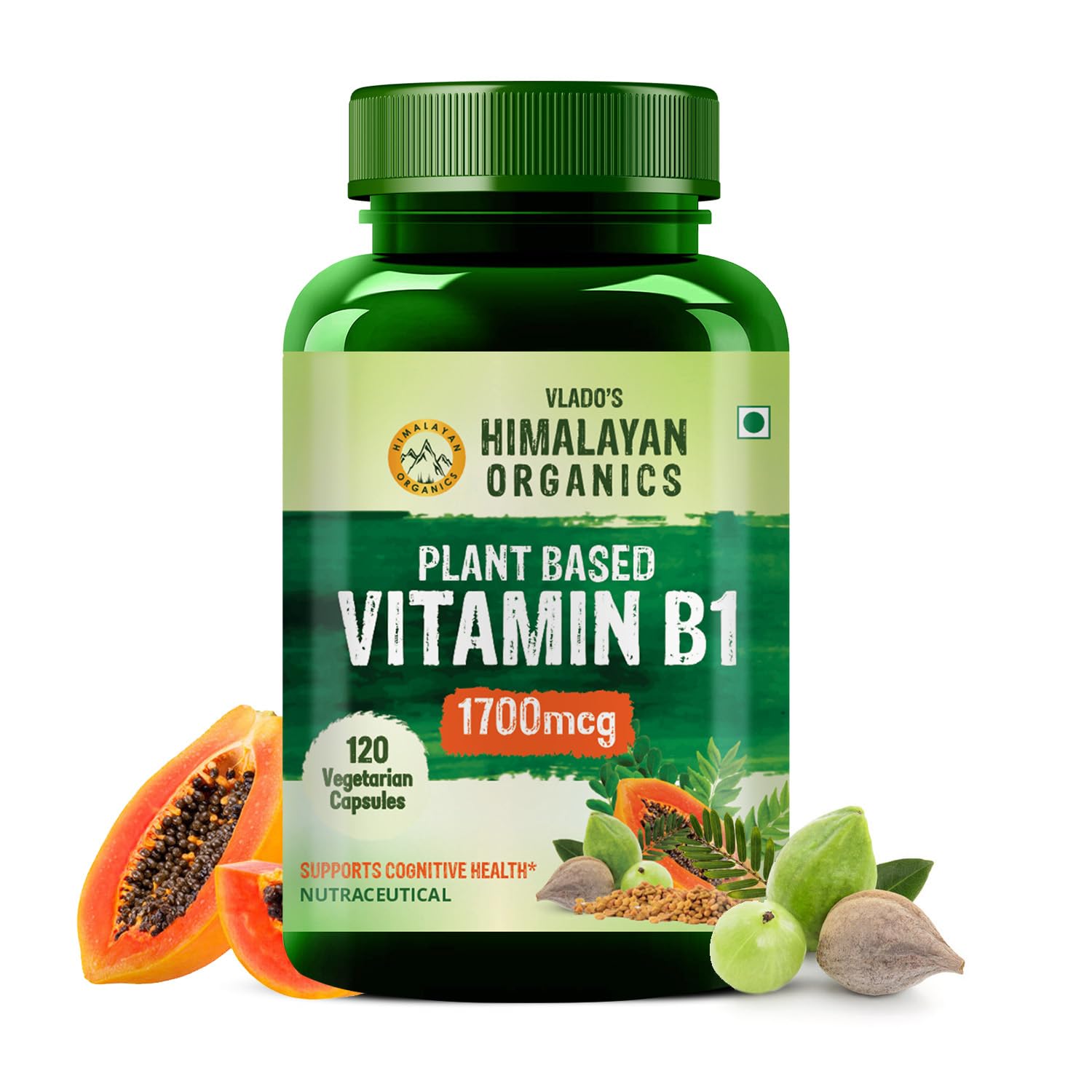 Vlado’s Himalayan Organics Plant-Based Vitamin B1 | Rich in Antioxidants | Supports Memory And Energy (120 Capsules) Vlado’s Himalayan Organics Plant-Based Vitamin B1 | Rich in Antioxidants | Supports Memory And Energy (120 Capsules)