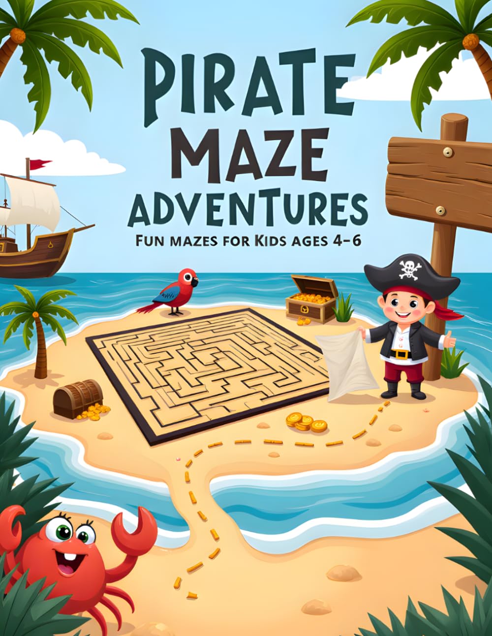 Pirate Maze Adventures: Fun Mazes For Kids ages 4-6 : An Exciting Pirate Journey With Mazes for Little Adventurers (Maze Adventures Series)