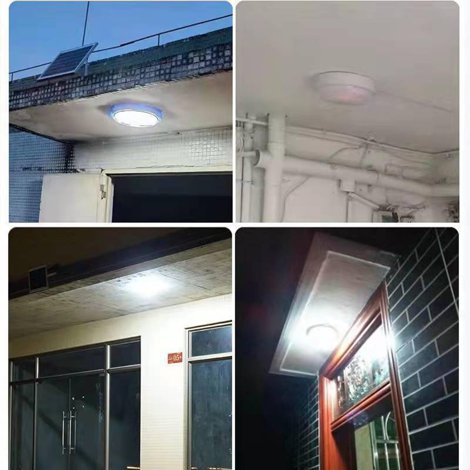 Plafonnier DIY à énergie solaire - Lampe de jardin avec télécommande et minuterie - Lampes solaires sans fil pour intérieur et extérieur - Grange, hangar, garage