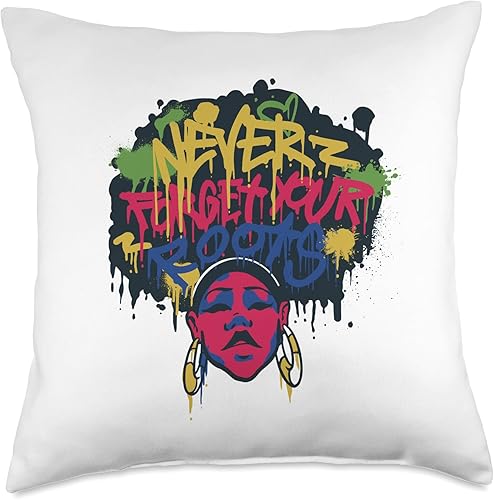 Black History Month - African American Pride Co Black History Month African Roots American Juneteenth Throw Pillow 18x18 Multicolor