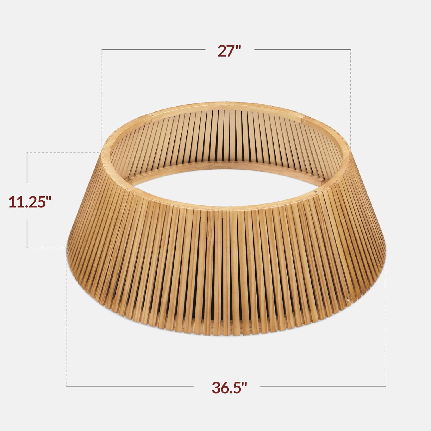 Best Choice Products 36in Christmas Tree Collar, Solid Wood Slatted Tree Skirt Holiday Accessory for Home - Natural