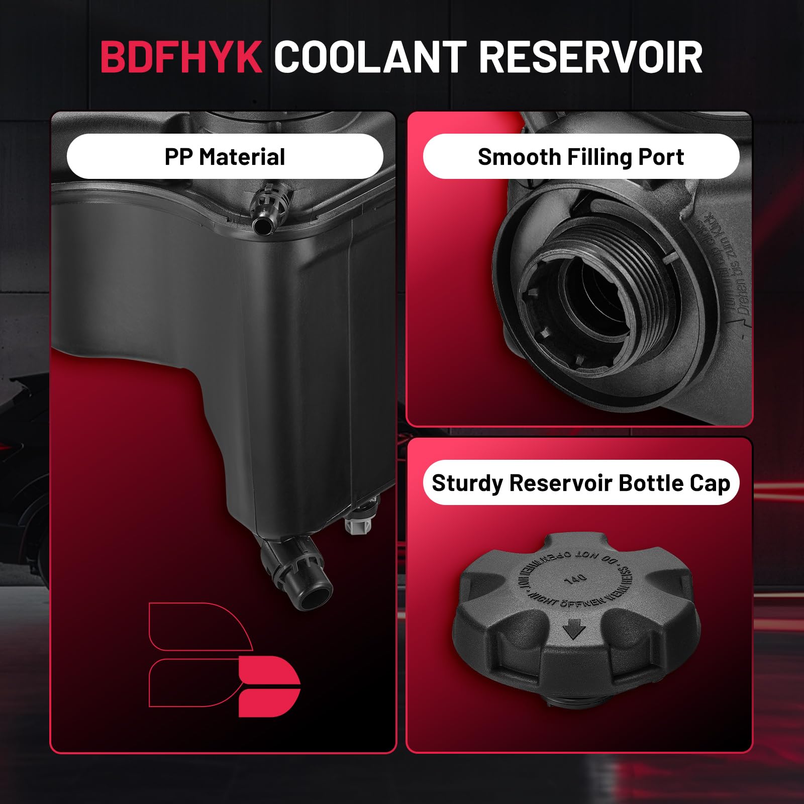 PPNZQAUT 17137640515 Engine Coolant Reservoir Tank With Sensor & Cap Compatible With 2009 - 2016 BMW 135i 135is 335i 335i XDrive M135i X1 L6 3.0L - View #6