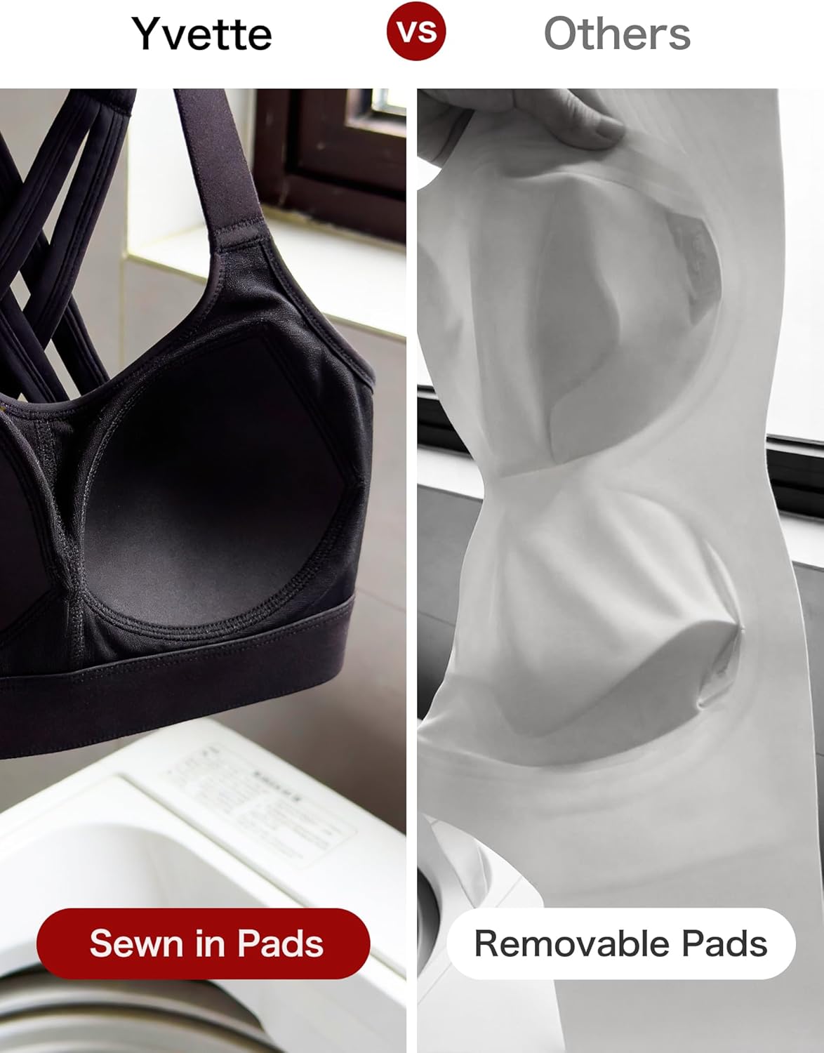 Yvette Sports Bra High Impact Adjustable Criss Cross Back, Full Support for Large Bust No Bounce - Image 2