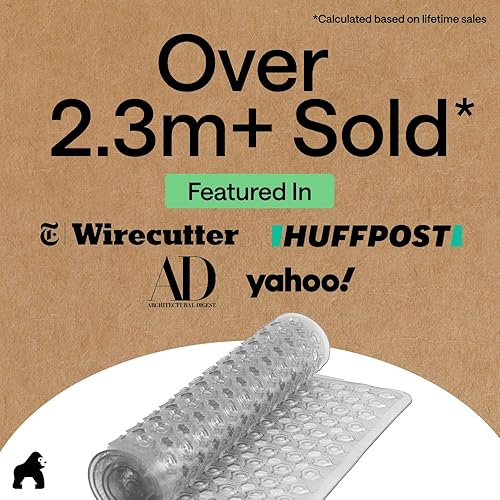 Miniatura 9 de GORILLA GRIP - Alfombrilla patentada para bañera y ducha, tapetes lavables para el piso de la bañera, ventosas y orificios de drenaje para mantener