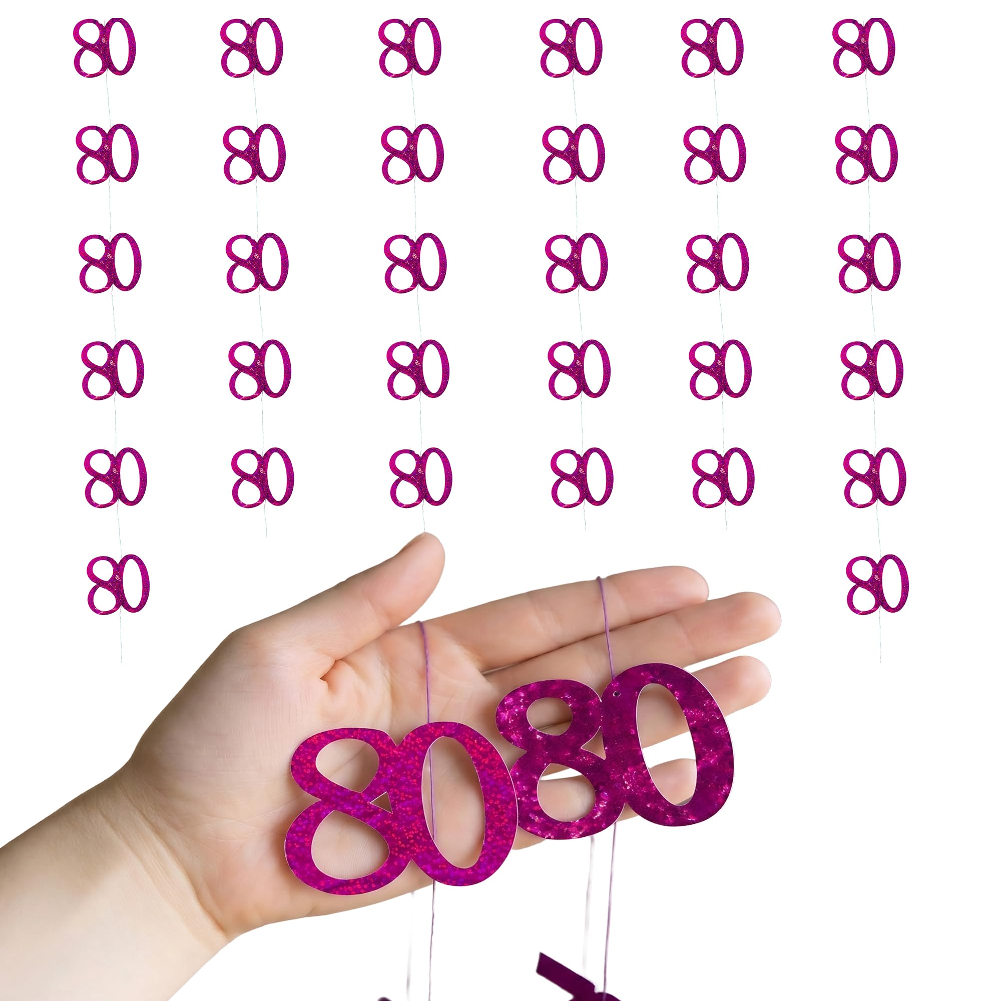 SHATCHI Age Hanging String 13th - 90th Glitz Anniversary Birthday Pink