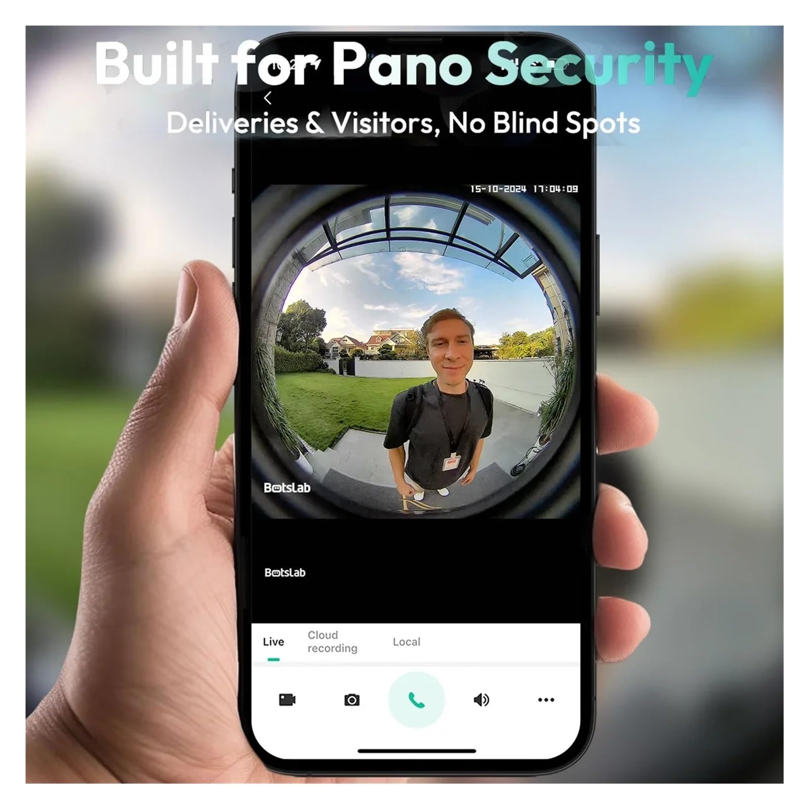 Portero automático. Cámara de Seguridad intelinte con Timbre, Video Digital inalámbrico, Ojo de pez, WiFi, bidireccional, Gran Angular de 180° Videoportero