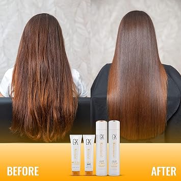 GK HAIR Global Keratin The Best Consumer Box Kit (10.1 Fl Oz/300ml) Smoothing Keratin Treatment Professional Brazilian Complex Blowout Straightening For Silky Smooth & Frizzy Hair