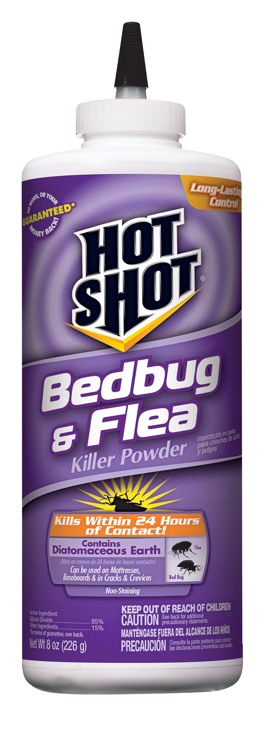 Hot Shot Bedbug and Flea Killer Powder, 8-Ounce