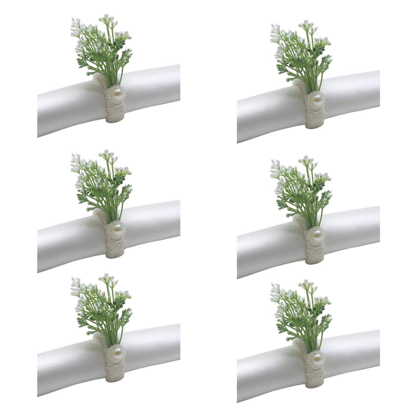 Kalttoy 6Pcs Artificial Green Leaves Napkin Rings Party Serviette Buckles Napkin Holder Simple Wedding Table Decoration for Daily Serviette Buckles Dining Table Accessories