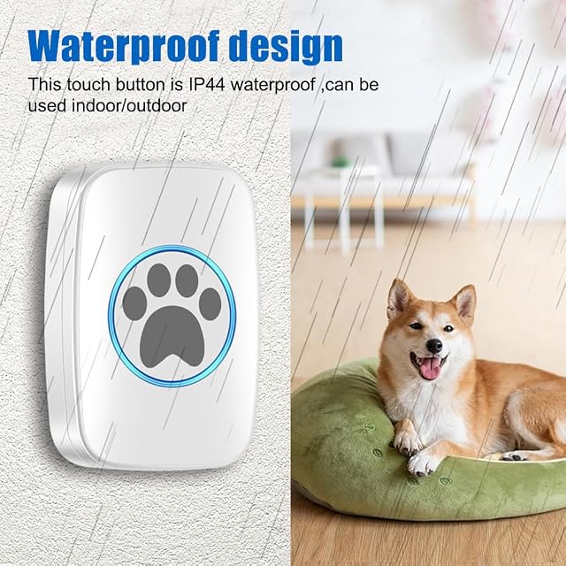 Foto 2 de 8 de DONGKER Campanas de entrenamiento inalámbricas para mascotas, timbre inalámbrico para perros/gato